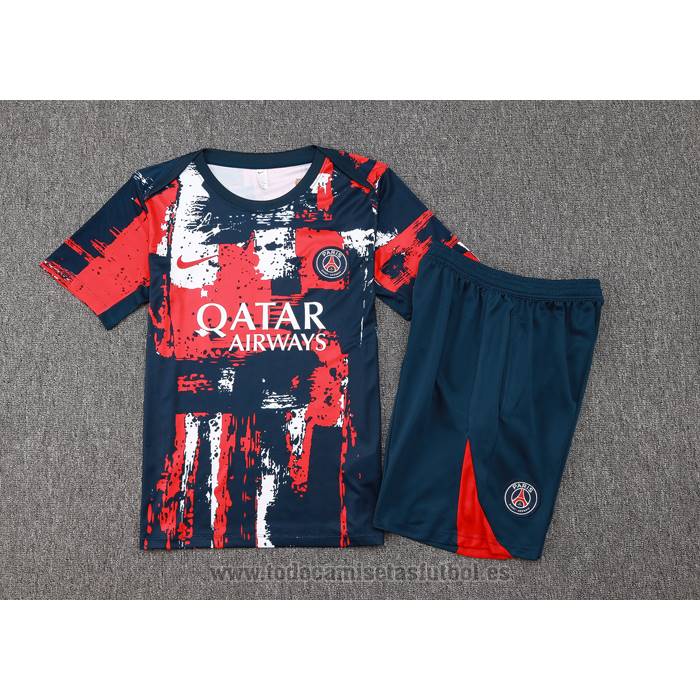 Chandal del Paris Saint-Germain Jordan Manga Corta 2024-2025 Azul y Rojo - Pantalon Corto